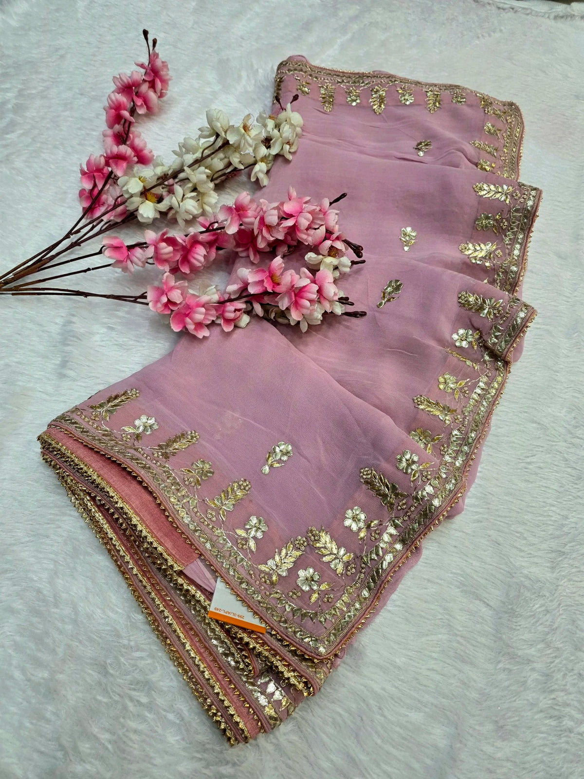 CA1567F Rajasthani Special Gota patti Work Georgette Saree