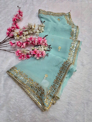 CA1567 Rajasthani Special Gota patti Work Georgette Saree
