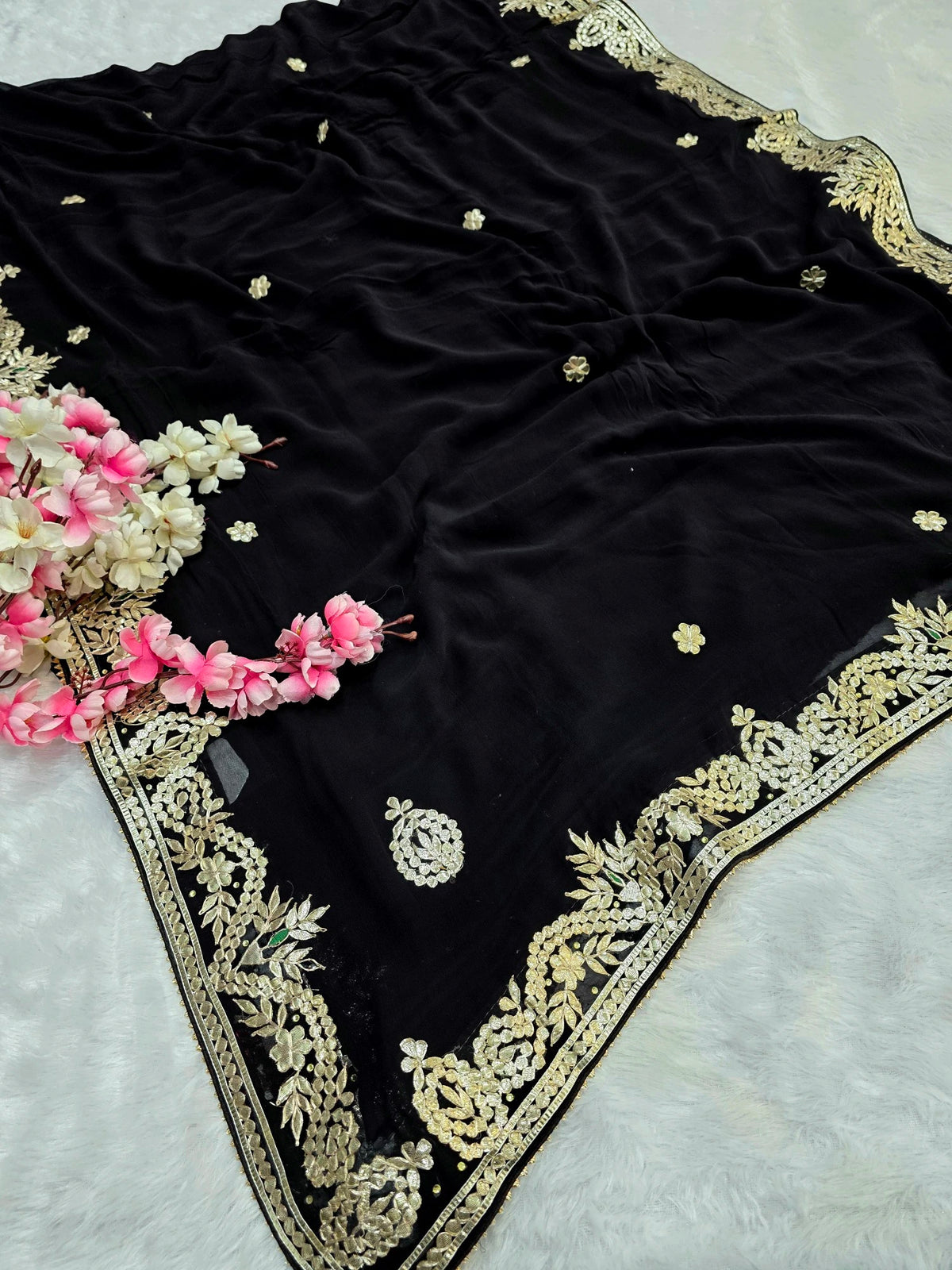 CA1567C Rajasthani Special Gota patti Work Georgette Saree