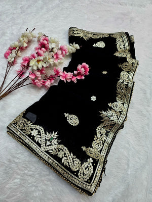 CA1567C Rajasthani Special Gota patti Work Georgette Saree