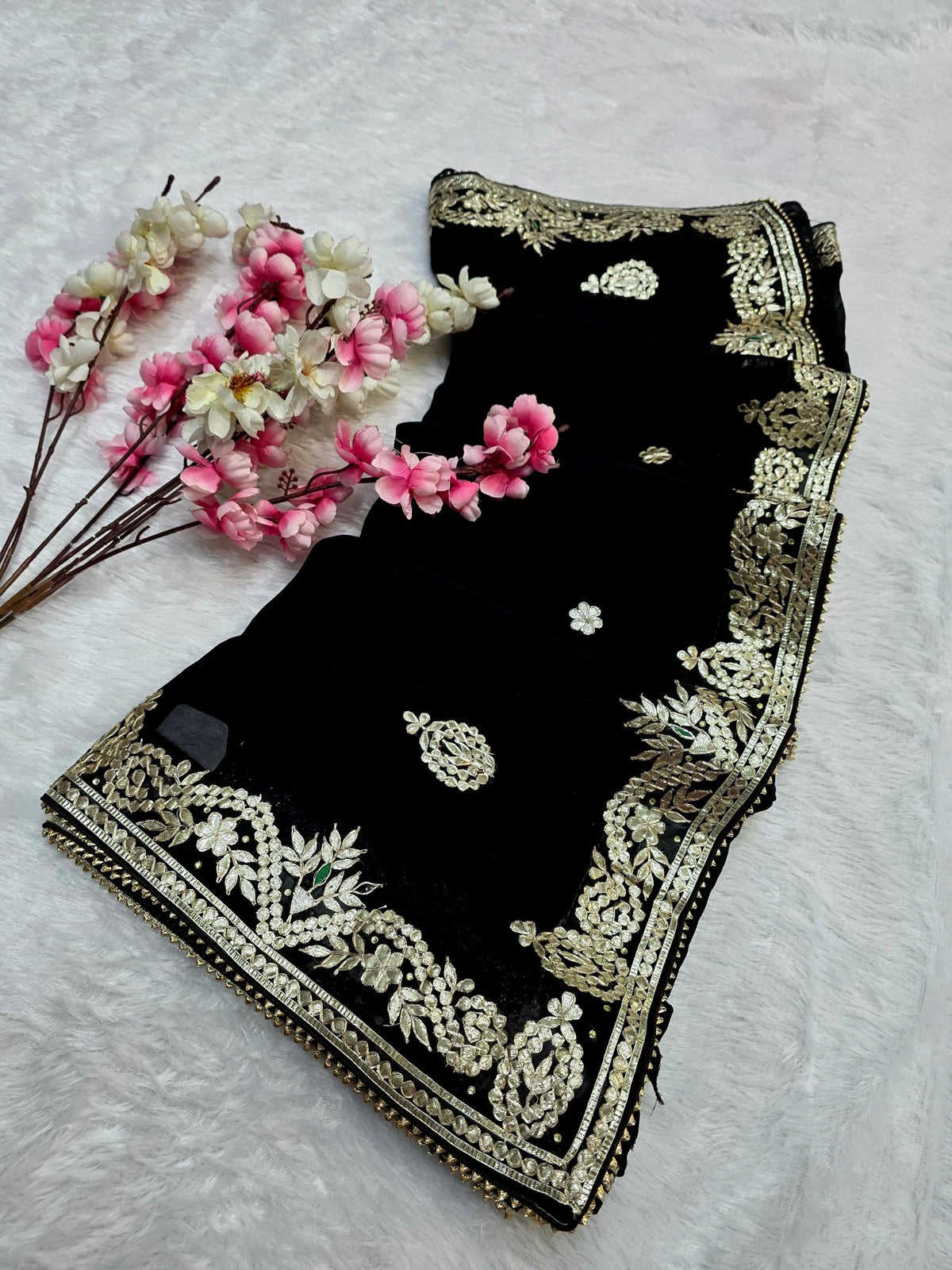 CA1567C Rajasthani Special Gota patti Work Georgette Saree