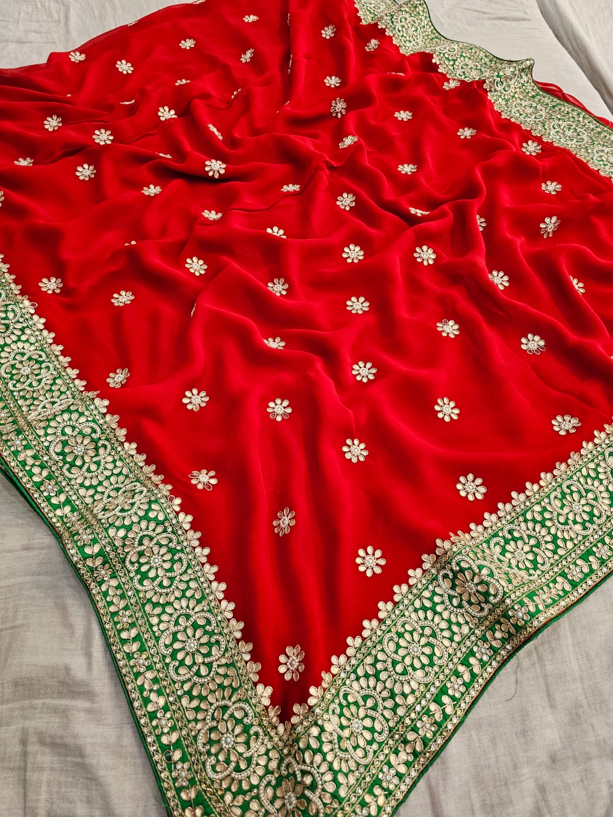Chitra Special Rajwadi Rajasthani Pure Georgette Saree With Pearl and ...