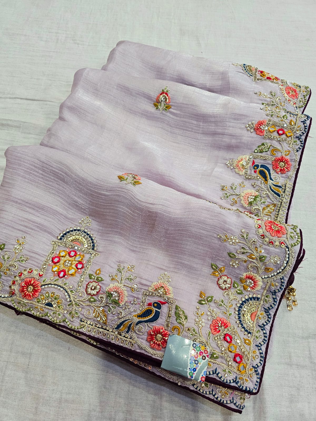 719001 Designer Soft Silk Saree With Heavy Border Work