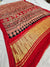 162001 Modal Silk Pure Ajrakh Print Saree with Zari Pallu - Red