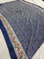 510007 Block Printed Soft Dola Silk Saree - Blue