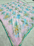 513001 Semi Chiffon Flower Printed Saree with Border & Blouse