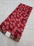 515005 Flower Print Saree with Border - Red