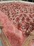 515003 Flower Print Saree with Border - Pink