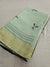 518005 Soft Linen Saree With Embroidery - Sea Green