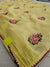 518002 Soft Linen Saree With Embroidery - Yellow