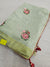 518002 Soft Linen Saree With Embroidery - Green