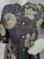 166008 Floral Printed Long One Piece Black Kurta