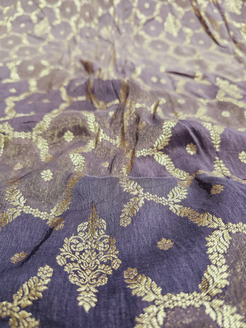 524004 Banarasi Zari Weaving Shaded Dola Silk Lehenga - Purple