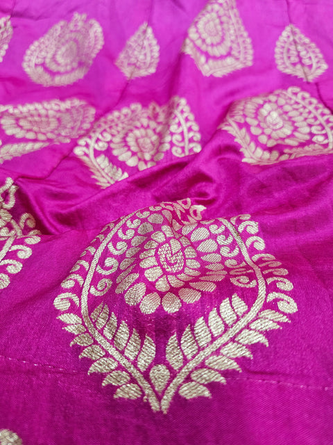 524002 Banarasi Zari Weaving Bandhani Art Silk Lehenga - Rani