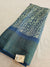 529002 Batik Print Cotton Silk Saree - Royal Blue