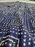 529001 Batik Print Cotton Silk Saree - Navy Blue