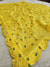 530001 Bandhej Saree with Gold Print and Cut Work Border - Yellow