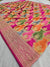 533001 Pure Gajji Silk Saree With Minakari Work - Rani