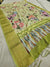 536002 Soft Linen Cotton Flower Print Saree with Zari Weaving Border