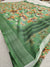 536005 Soft Linen Cotton Flower Print Saree with Zari Weaving Border