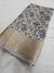 536001 Soft Linen Cotton Flower Print Saree with Zari Weaving Border