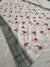 536007 Soft Linen Cotton Flower Print Saree with Zari Weaving Border