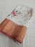 536004 Soft Linen Cotton Flower Print Saree with Zari Weaving Border
