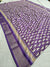 542005 Semi Silk Batik Print Saree With Zari Weaving Border - Purple
