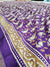 542005 Semi Silk Batik Print Saree With Zari Weaving Border - Purple