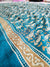 542005 Semi Silk Batik Print Saree With Zari Weaving Border - Teal Blue