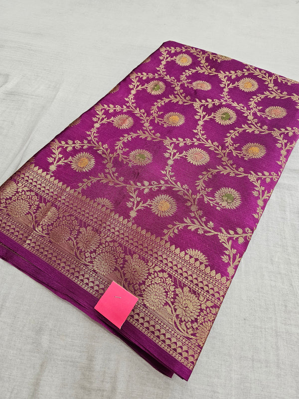 548007 Banarasi Soft Silk Saree with Zari Weaving in All Over Saree - Purple