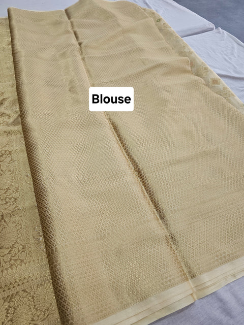 548006 Banarasi Soft Silk Saree with Patola Zari Weaving in All Over Saree - Golden