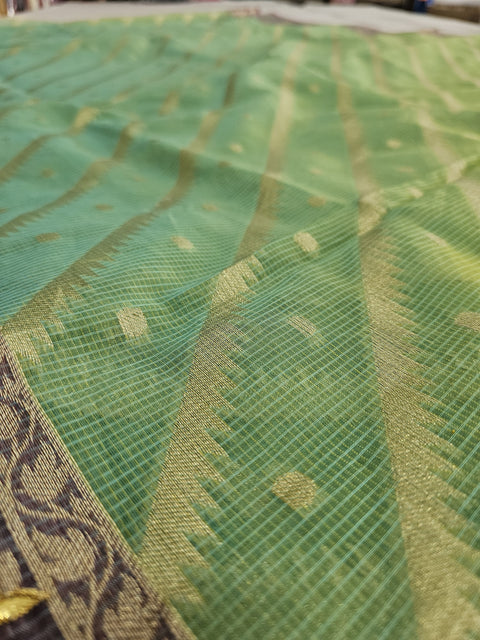 550006 Banarasi Pure Cotton Saree With Zari Weaving and Gota Patti Work