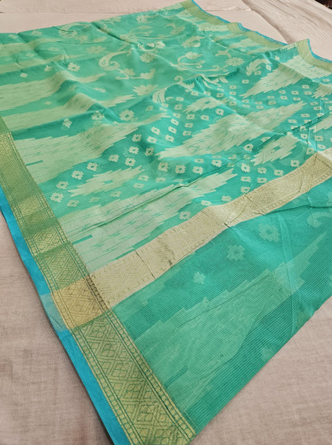 550003 Banarasi Pure Cotton Saree With Resham Weaving