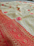 552002 Red And White Banarasi Soft Silk Saree With Zari Weaving