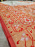 552003 Red And White Banarasi Soft Silk Saree With Zari Weaving