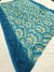 553005 Heavy Weightless Georgette Digital Printed Saree - Teal Blue