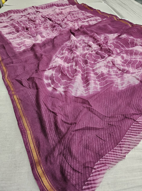 561003 Soft Cotton Tie And Dye Saree - Pink