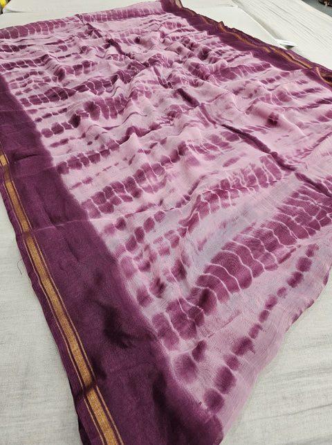 561003 Soft Cotton Tie And Dye Saree - Pink
