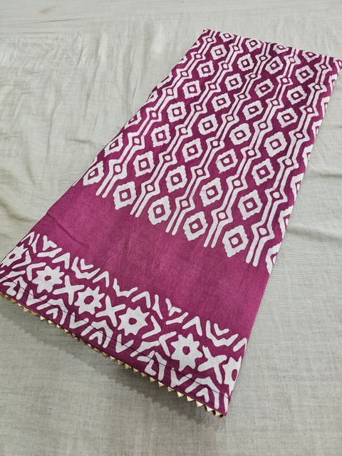 593001 Pure Soft Cotton Batik Printed Saree - wine
