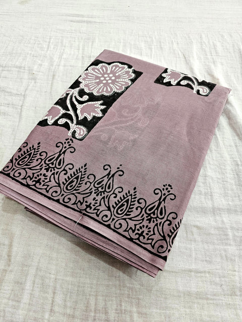 594006 Pure Cotton hand block Printed Saree