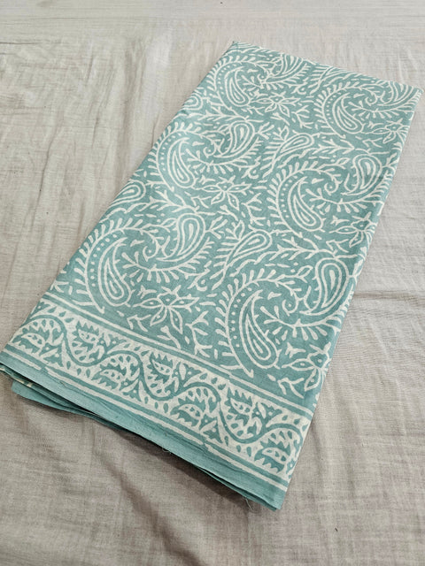 597005 Pure Cotton hand block Printed Saree