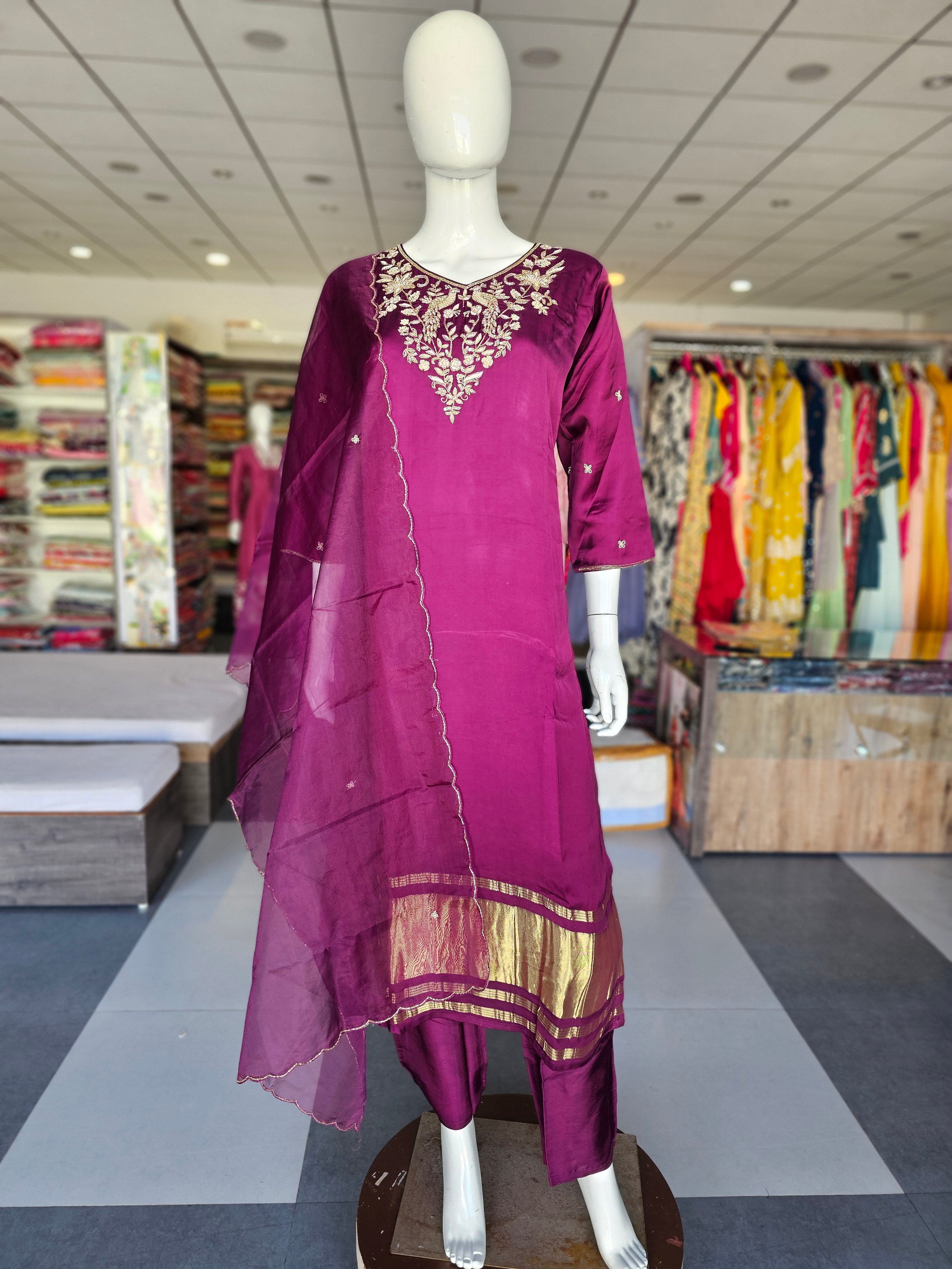 1982 Premium Gazzi Silk Kurti with Dupatta