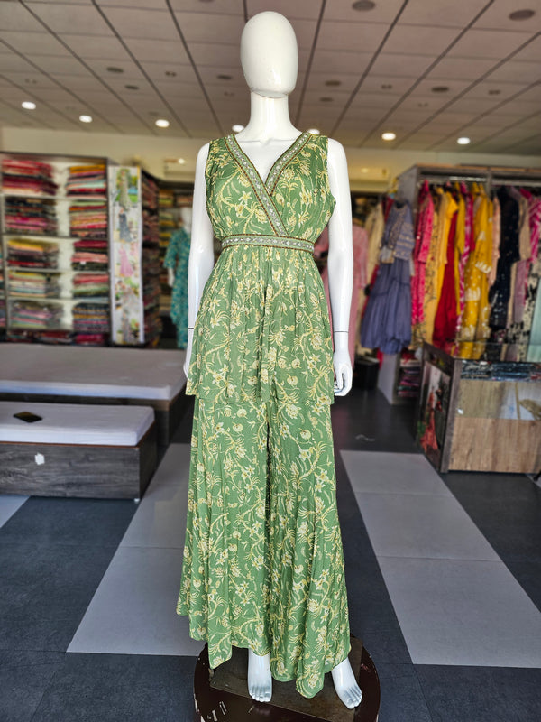 0269 Premium Pure Chinon Crepe Co-ord Set with beautiful hand work