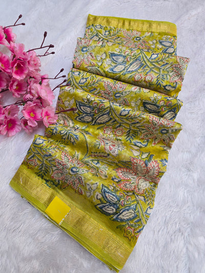 578010 शुद्ध माहेश्वरी कॉटन सिल्क हैंडब्लॉक प्रिंटेड साड़ी 