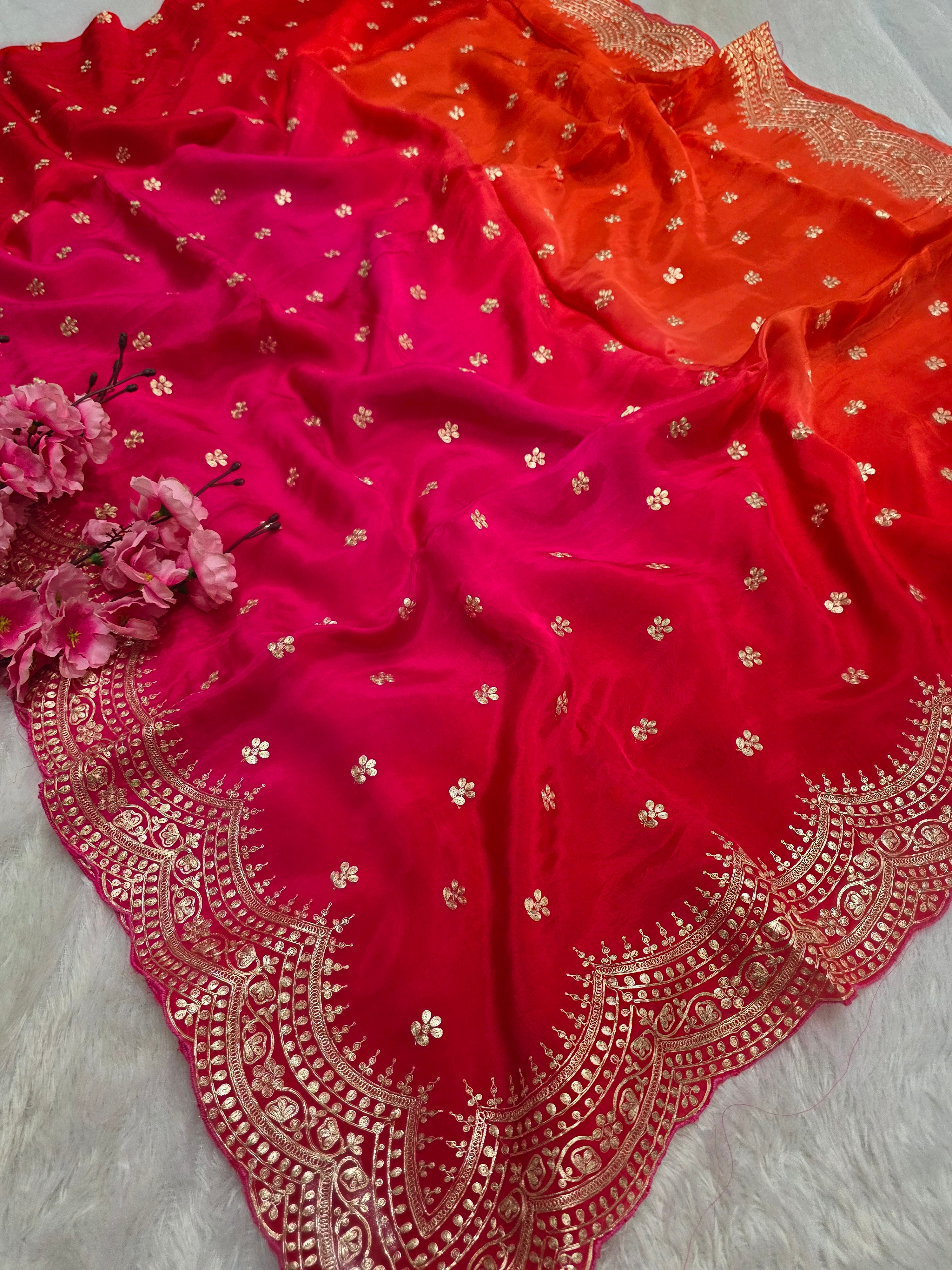 820007 Designer Hand Small Pita Work Multi Shaded Pure Upada Silk Designer Special Saree