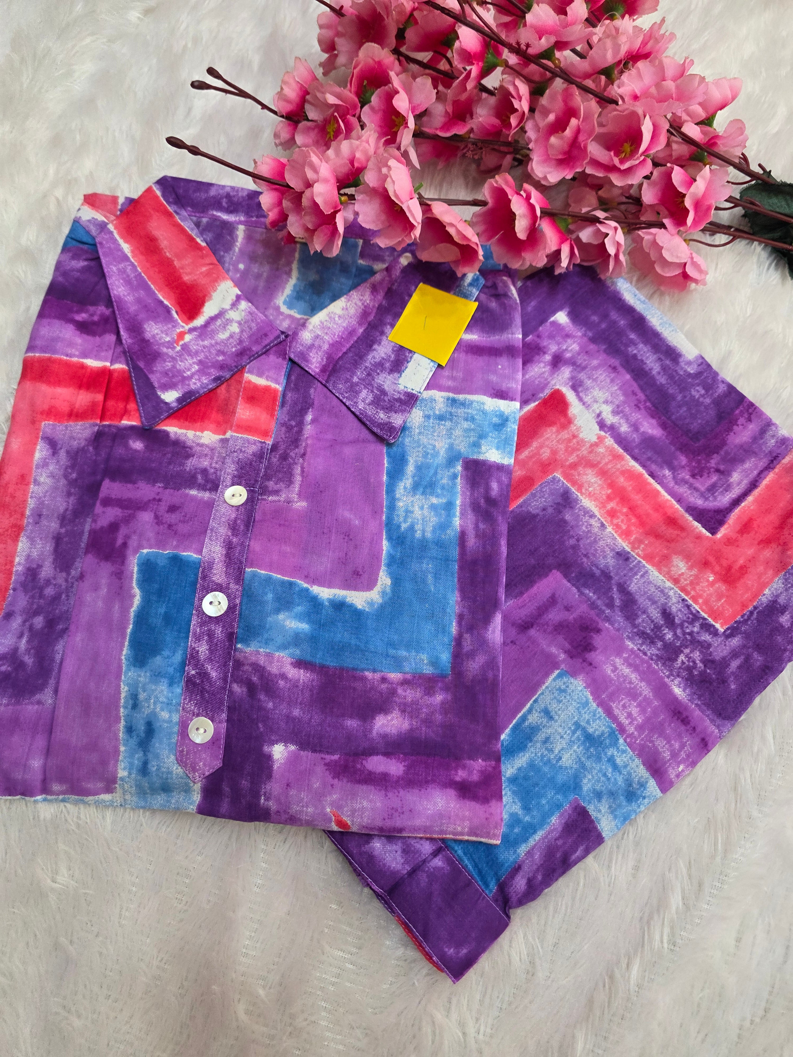 614006 शुद्ध मलमल कॉटन हाथ से पेंट किया हुआ कॉर्ड सेट 