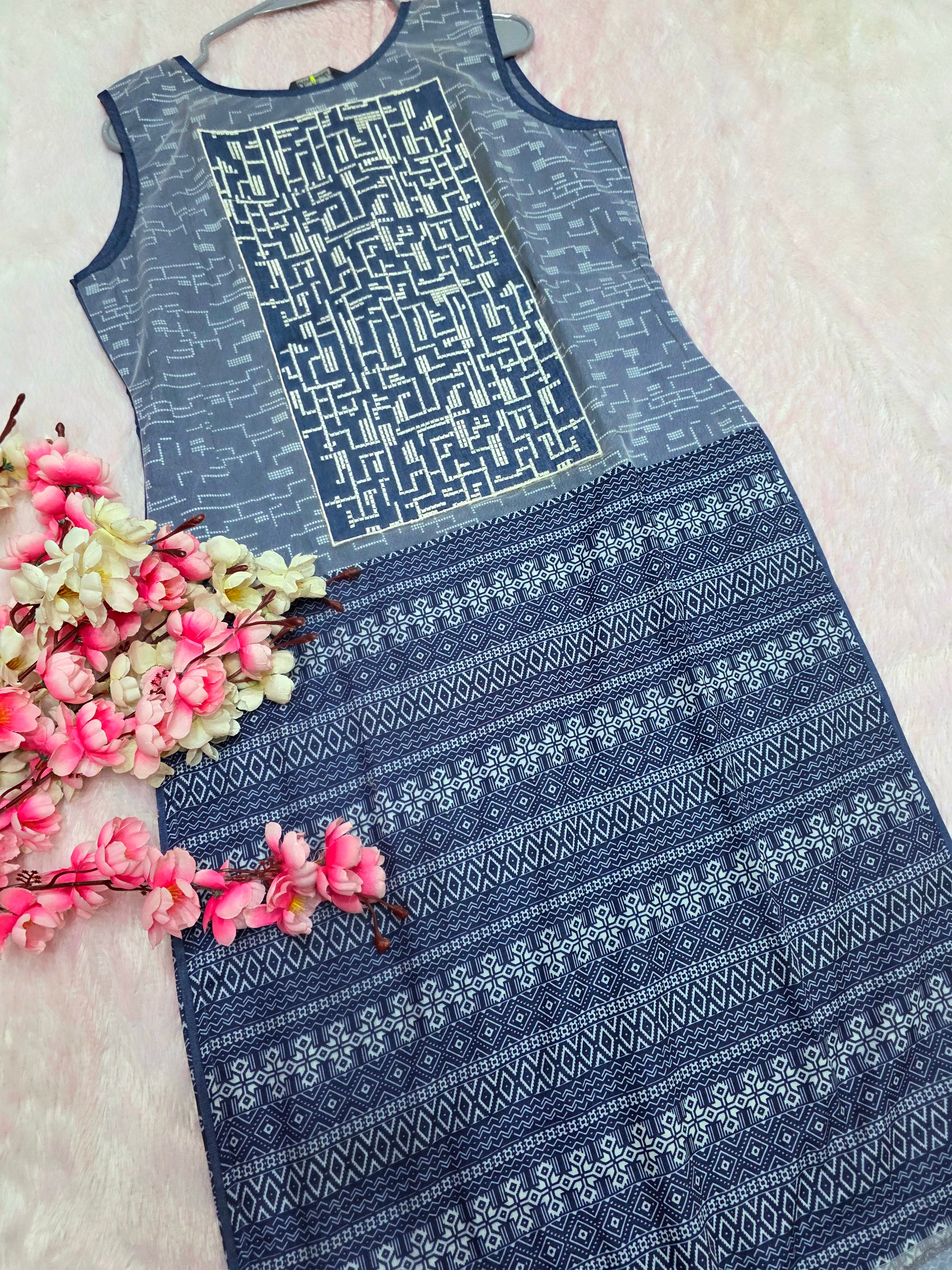 कॉटन रेयॉन अनारकली बंधनी प्रिंटेड कुर्ती 