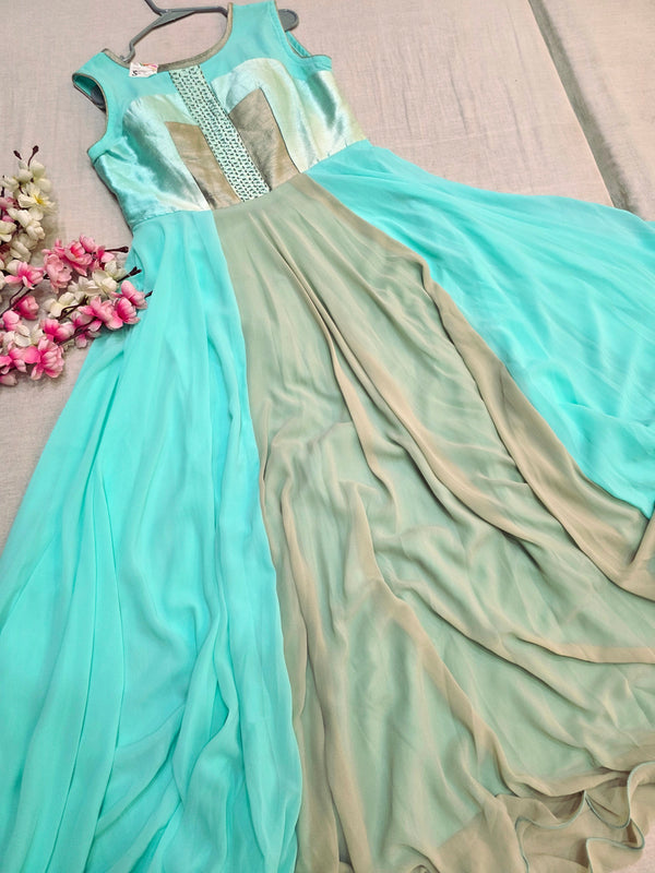 कॉटन रेयॉन अनारकली बंधनी प्रिंटेड कुर्ती 