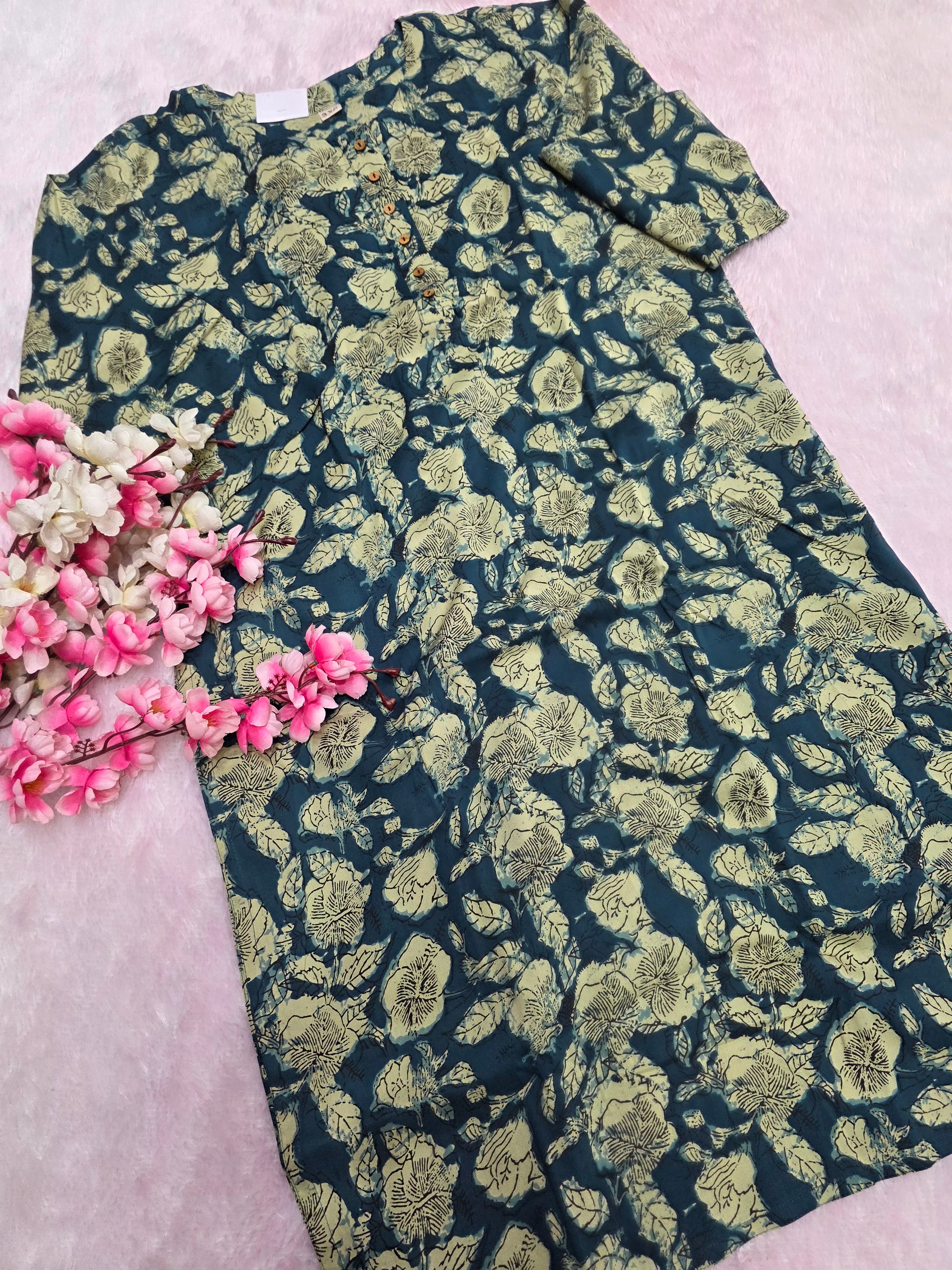 891003 Pure Cotton Hand Printed Kurti